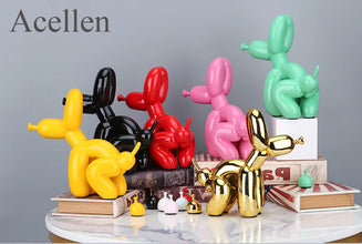 Resin Cute Squat Balloon Dog Figurine – Decor, Creative Home Accessories