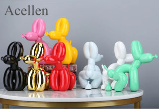 Resin Cute Squat Balloon Dog Figurine – Decor, Creative Home Accessories