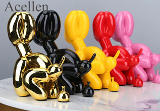 Resin Cute Squat Balloon Dog Figurine – Decor, Creative Home Accessories