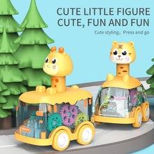 Pull-Back Giraffe Gear Toy Car - Inertial Puzzle Car for Kids