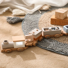 Wooden Birthday Train Toy - Montessori Puzzle Track Car