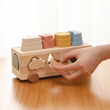 Montessori Wooden Shape Matching Car -  Animals, Star & Moon Blocks for Baby and Kids Learning Fun