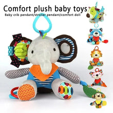 Montessori Plush Elephant Stroller Toy - Soft Pendant for Newborns & Toddlers