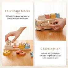 Montessori Wooden Shape Matching Car -  Animals, Star & Moon Blocks for Baby and Kids Learning Fun