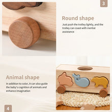 Montessori Wooden Shape Matching Car -  Animals, Star & Moon Blocks for Baby and Kids Learning Fun