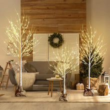 3-Pack Lighted Birch Tree Set – 4FT, 5FT, and 6FT with Burlap Base