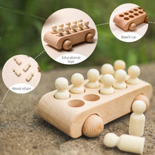 Wooden Birthday Train Toy - Montessori Puzzle Track Car