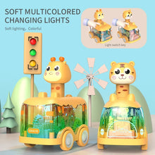 Pull-Back Giraffe Gear Toy Car - Inertial Puzzle Car for Kids