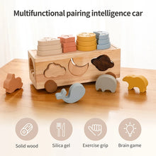 Montessori Wooden Shape Matching Car -  Animals, Star & Moon Blocks for Baby and Kids Learning Fun