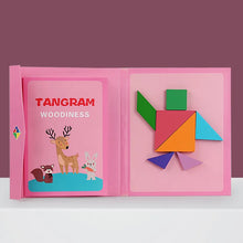 Magnetic 3D Geometric Puzzle – Montessori Tangram Board & Educational Wooden Toy for Kids