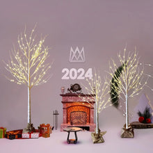 3-Pack Lighted Birch Tree Set – 4FT, 5FT, and 6FT with Burlap Base