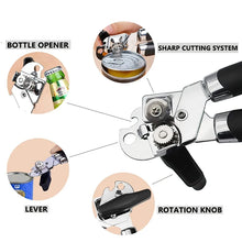 Multifunctional Stainless Steel Can Opener – Professional Manual Side-Cut Tin Opener