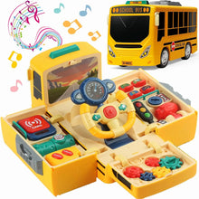 School Bus Steering Wheel Toy – Light, Sound & Music | Driving Simulation for Kids