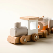 Wooden Birthday Train Toy - Montessori Puzzle Track Car