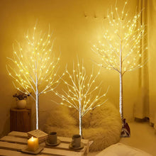 3-Pack Lighted Birch Tree Set – 4FT, 5FT, and 6FT with Burlap Base