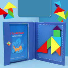 Magnetic 3D Geometric Puzzle – Montessori Tangram Board & Educational Wooden Toy for Kids