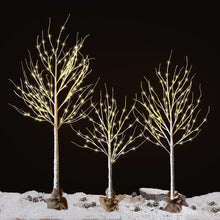 3-Pack Lighted Birch Tree Set – 4FT, 5FT, and 6FT with Burlap Base