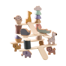 Montessori Wooden Animal Stacking Toy - Educational Balance Blocks Game for Kids & Babies